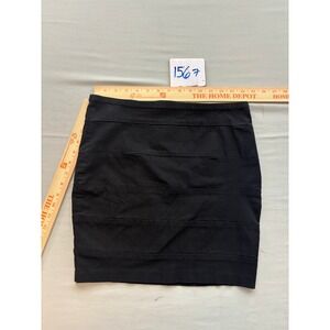 Candy Couture Black Bandage Mini Skirt Tiered Bodycon Size L 8730